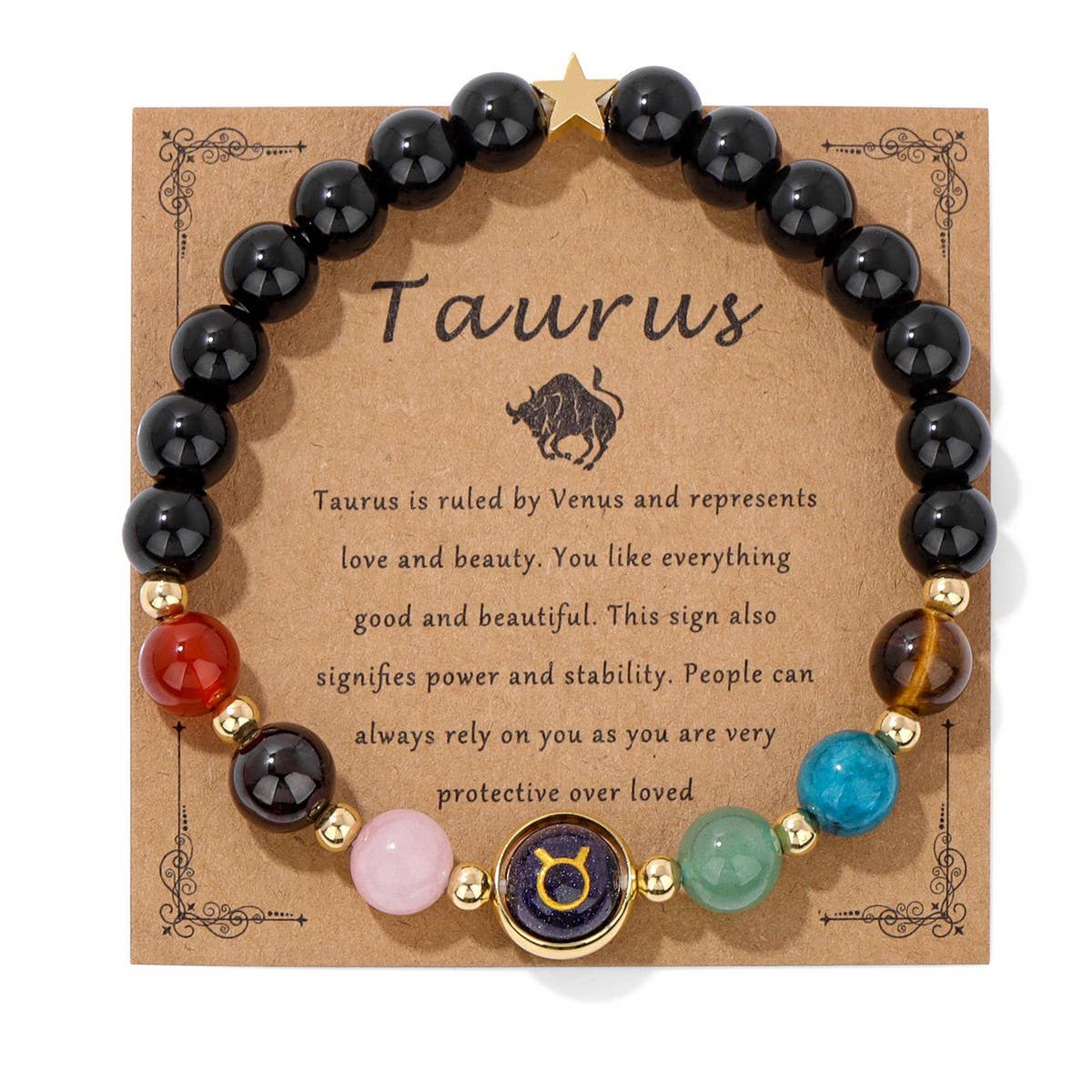 TWELVE CONSTELLATIONS BLUE SAND BEADS BRACELET