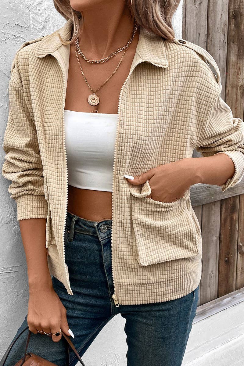 CWOBL0185_NEW CASUAL TEXTURE VERSATILE SOLID COLOR JACKET