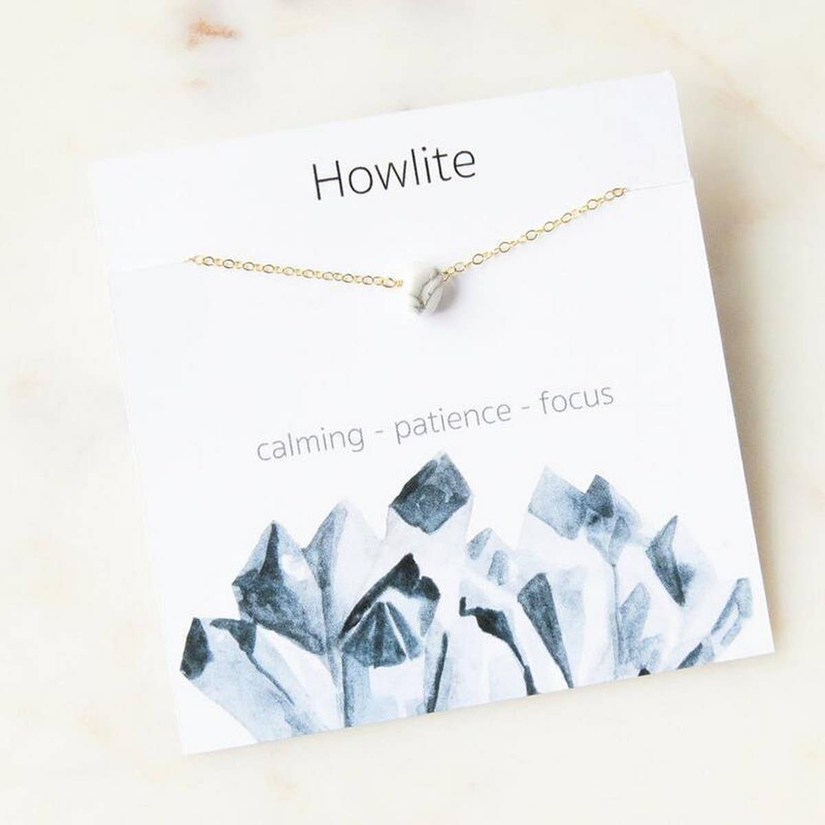 NATURAL CRYSTAL GRAVEL PENDANT NECKLACE WITH CARD