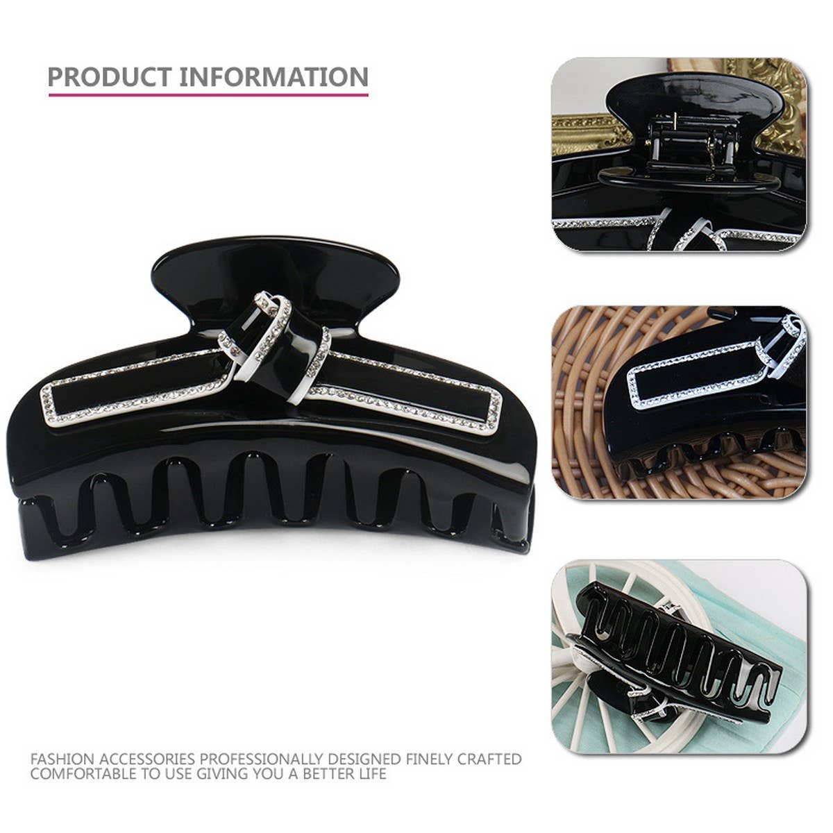 DIAMOND LARGE HAIR CLIP SHARK CLIP HAIR CLIP