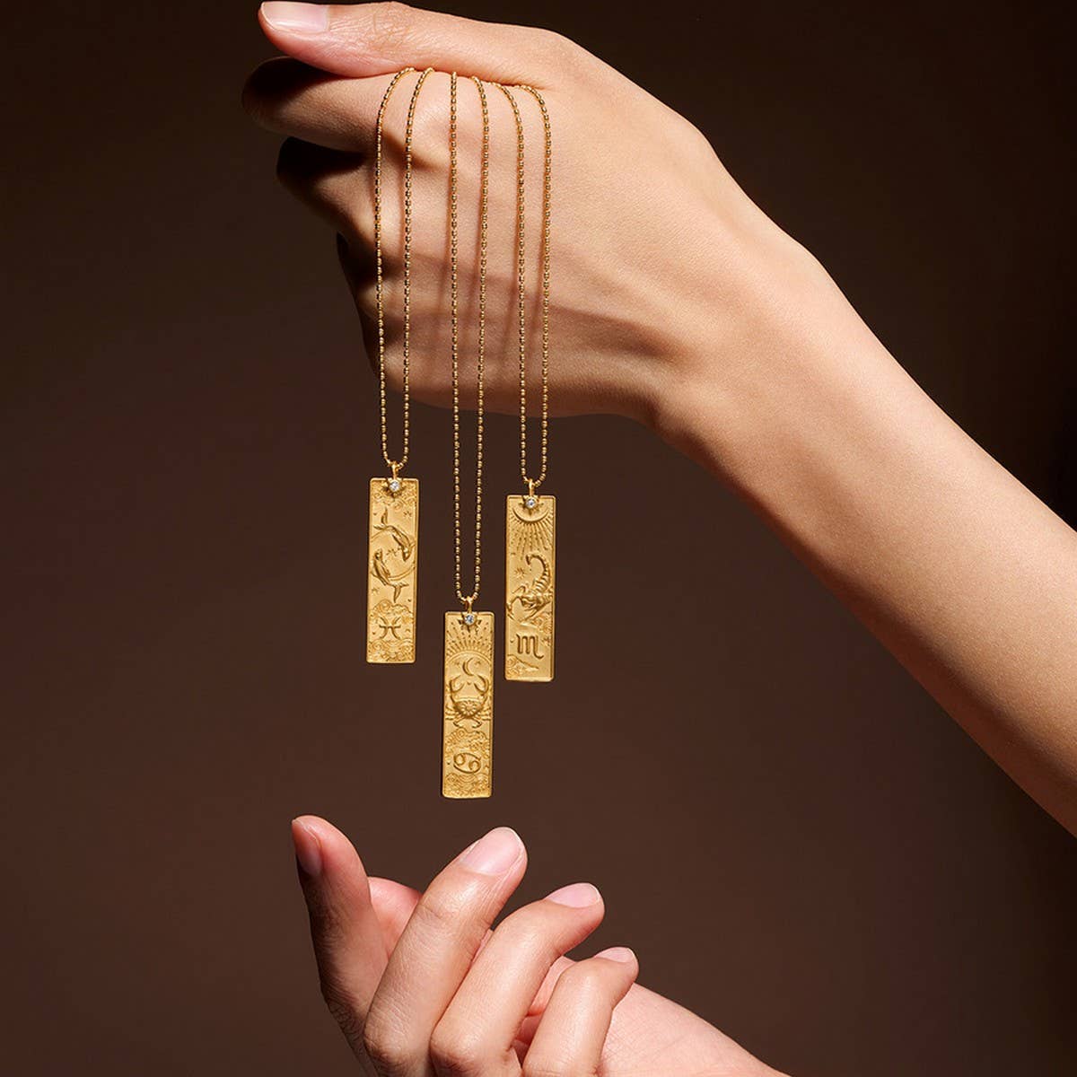 Stainless Steel 12 Zodiac Tarot Necklace_CWMM5712