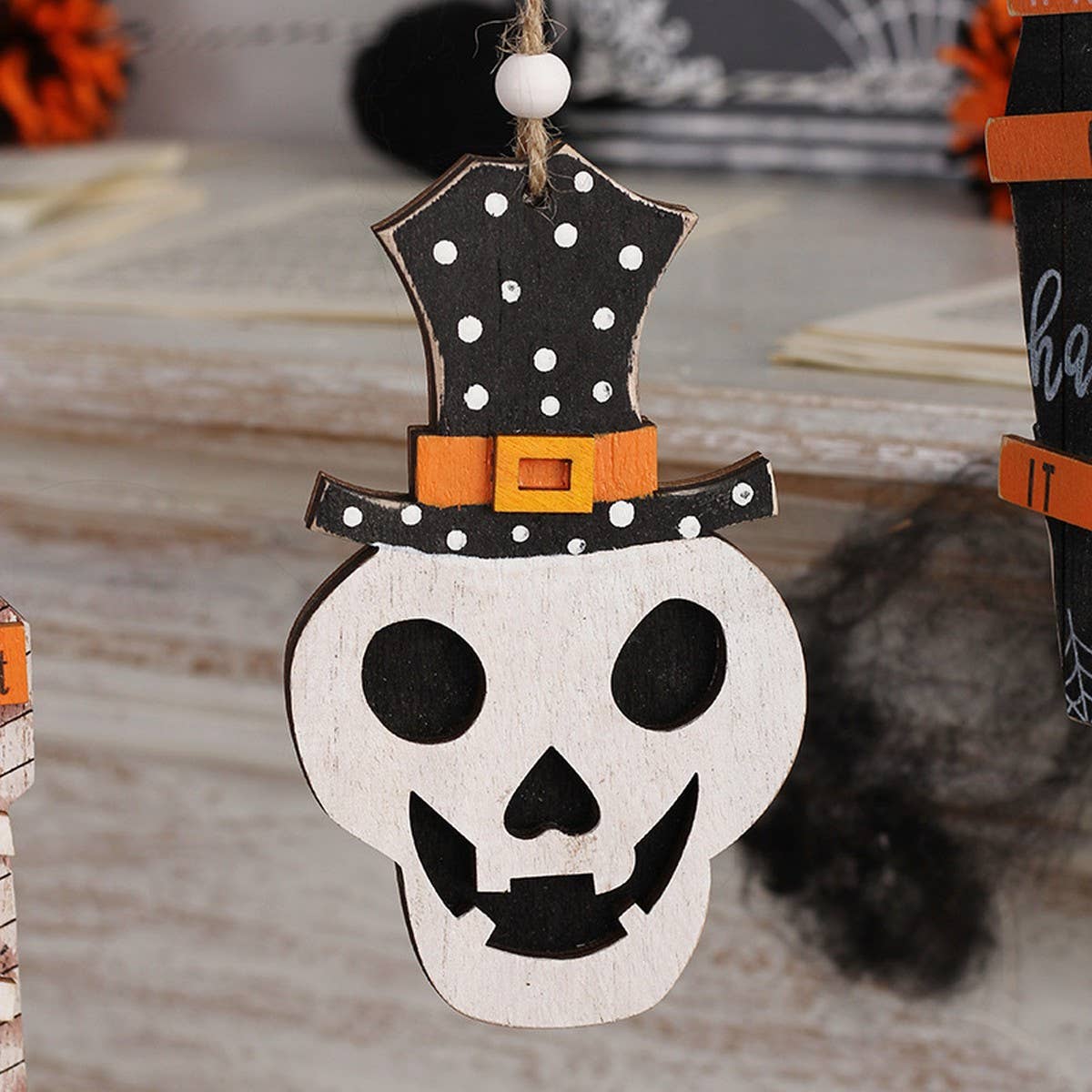 Ins-Style Painted Halloween Ghost Skull Decor_CWAJE05359