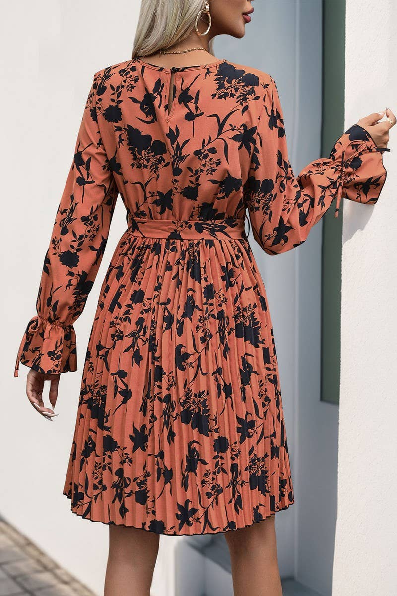 CWDMD4735_COMMUTER LONG-SLEEVED PRINTED DRESS