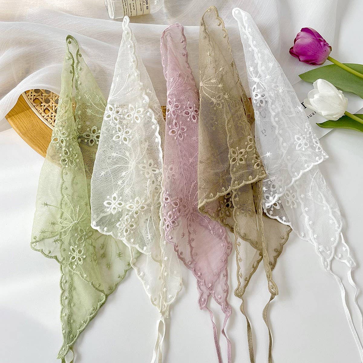 SIMPLE SOLID COLOR HOLLOW LACE SCARF_CWASC0747
