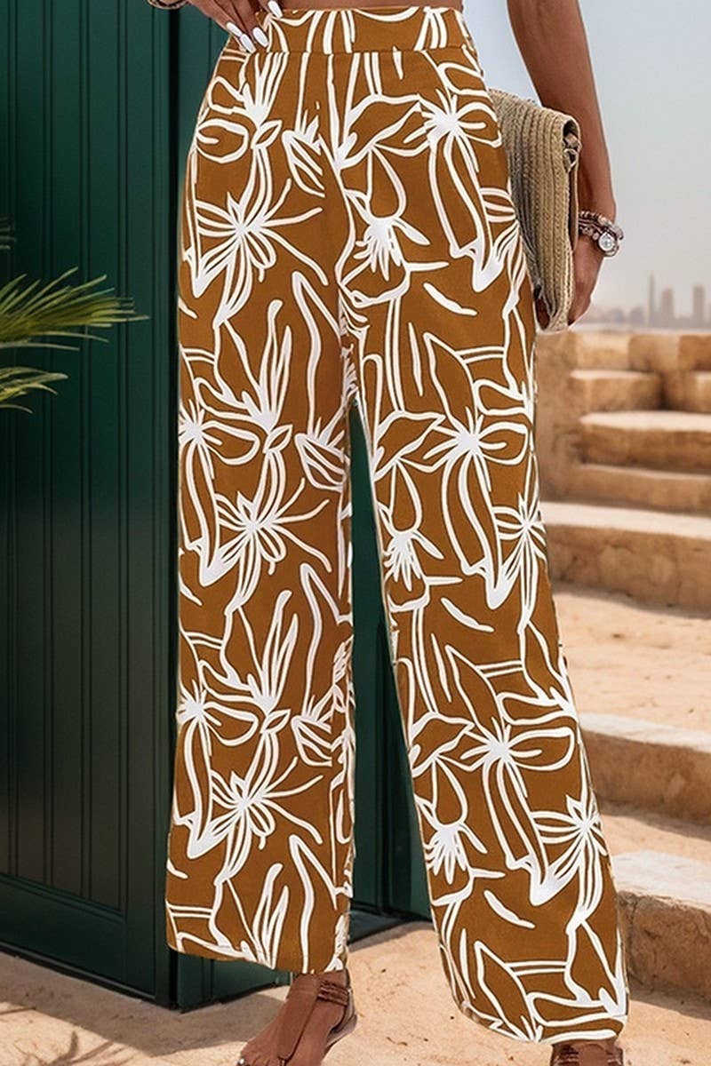 CWBLP0762_CASUAL PRINTED STRAIGHT TROUSERS