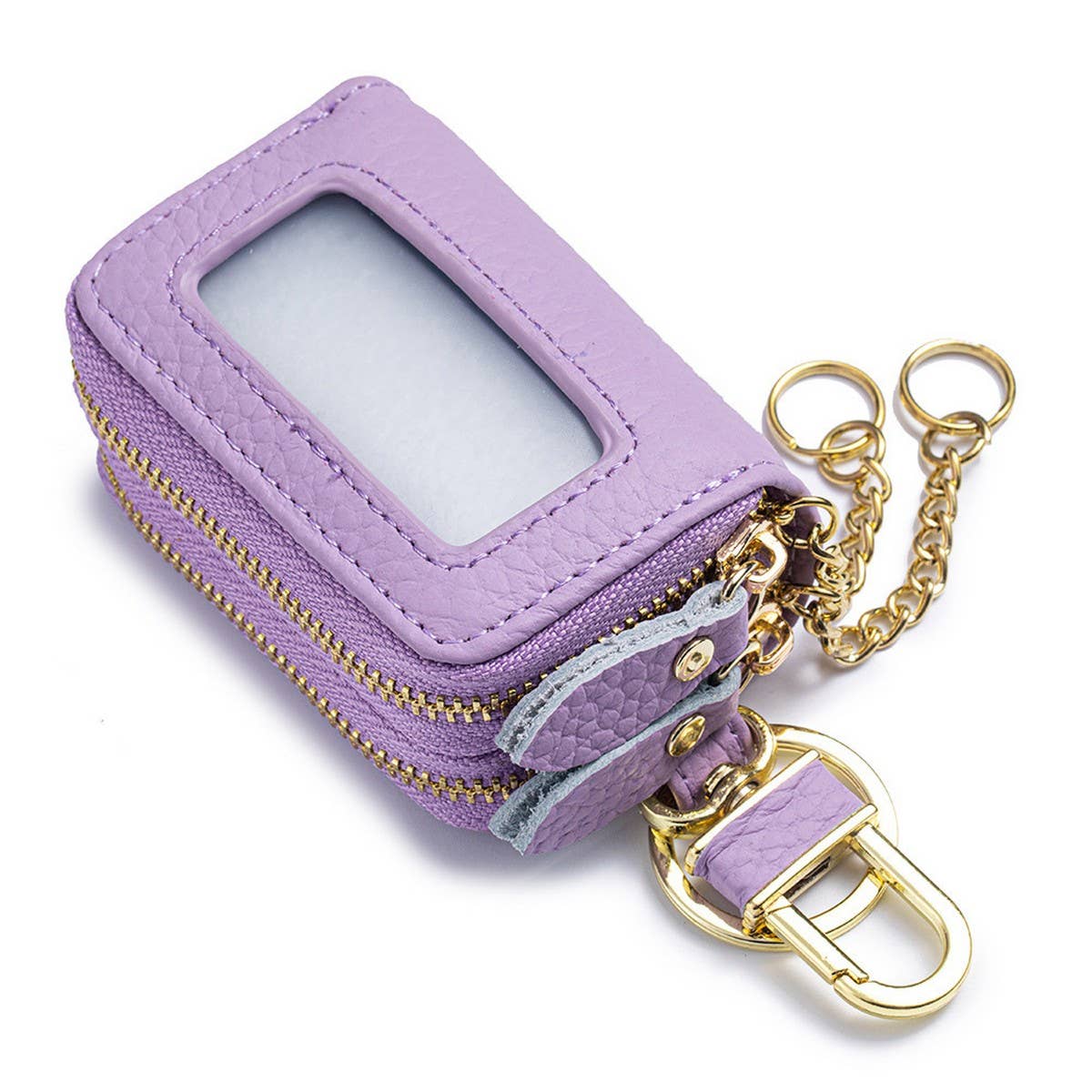 Women¡¯s Leather Key Pouch ? Double Zipper Bag_CUAB00385