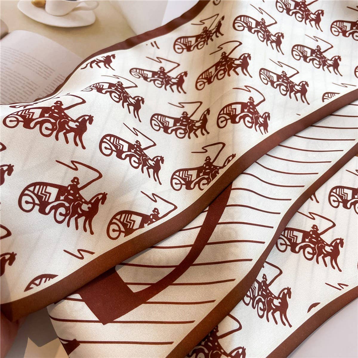 Skinny Silk Scarf for Hair, Neck or Bag Wrap_CWASC1512🎗️