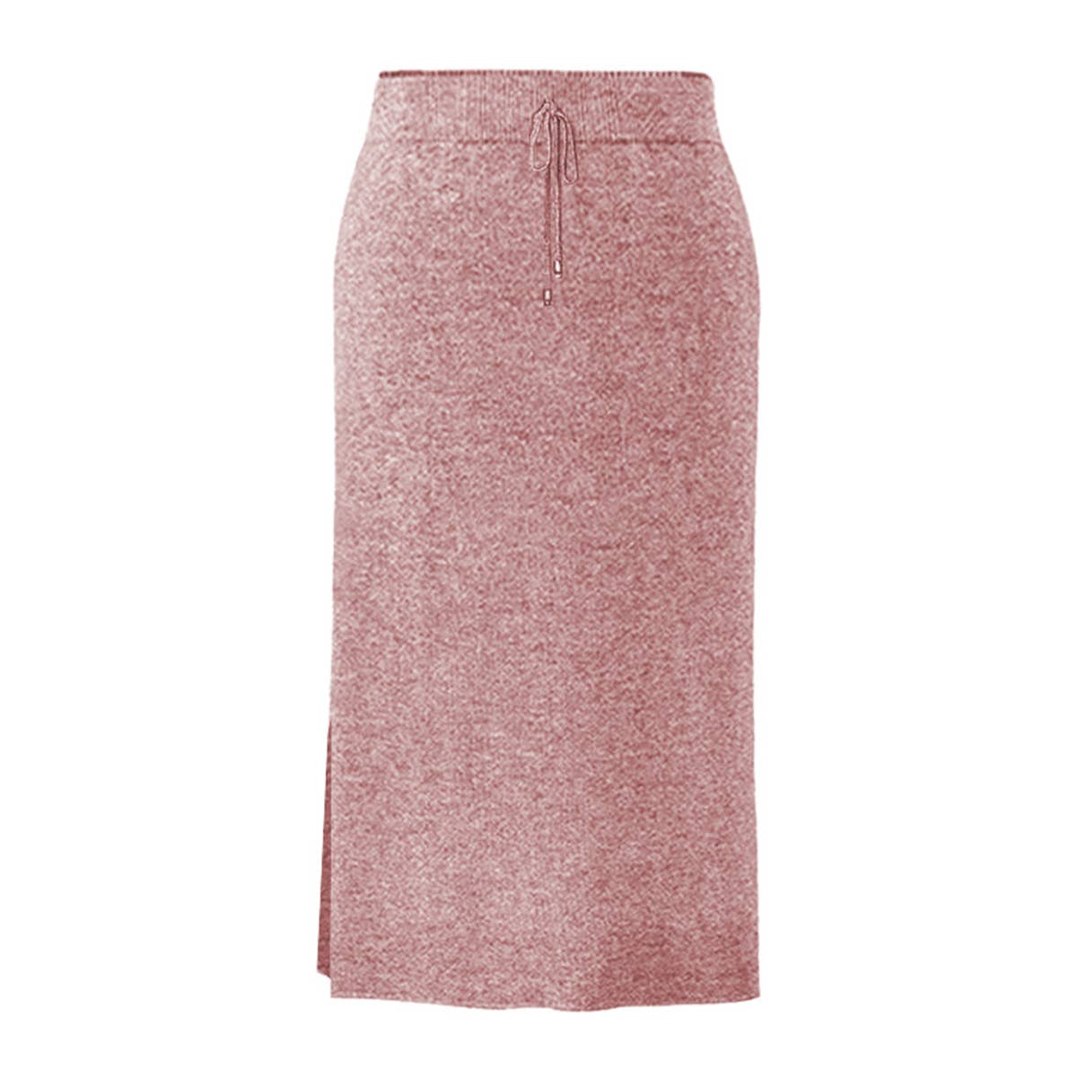 MID-LENGTH A-LINE WRAP HIP WOOLEN KNITTED SKIRT