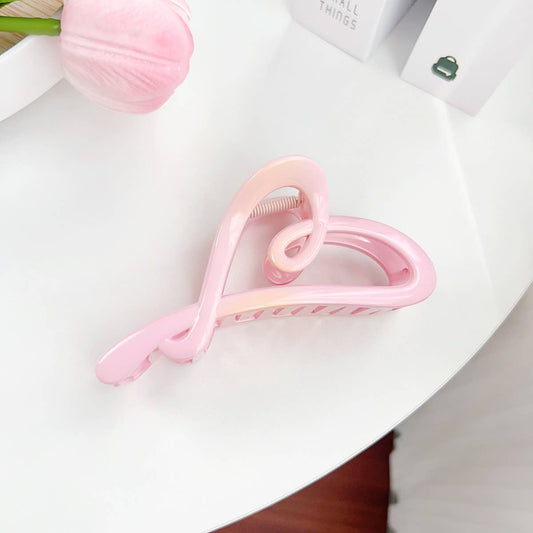 Gradient Heart Hair Claw,Sweet Ponytail Shark Clip_CWAHA1585