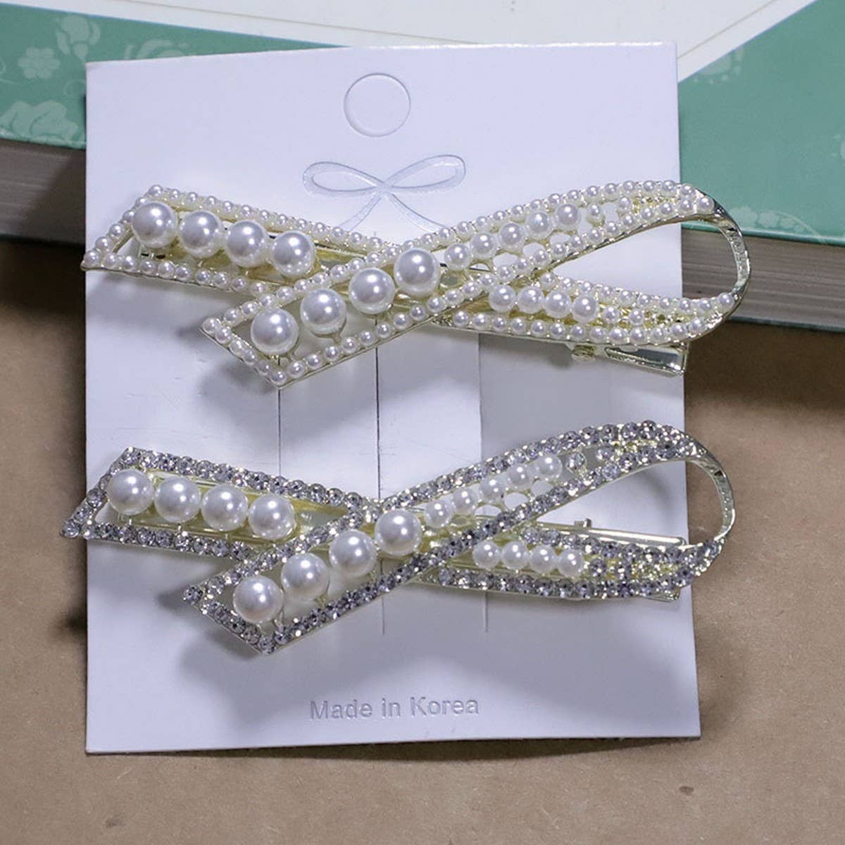 BOW PEARL HAIRPIN BANGS CLIP SIDE CLIP_CWAHA4784