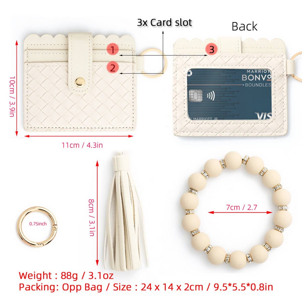Woven Card Holder with Silicone Bead Keychain_CWAB4961