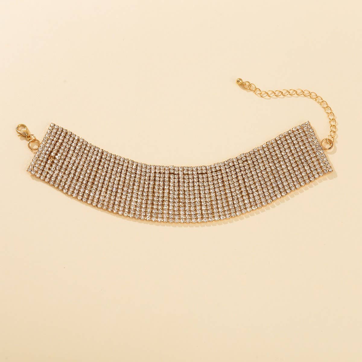 GOLD SPARKLING DIAMOND BRACELET WIDE BRACELET