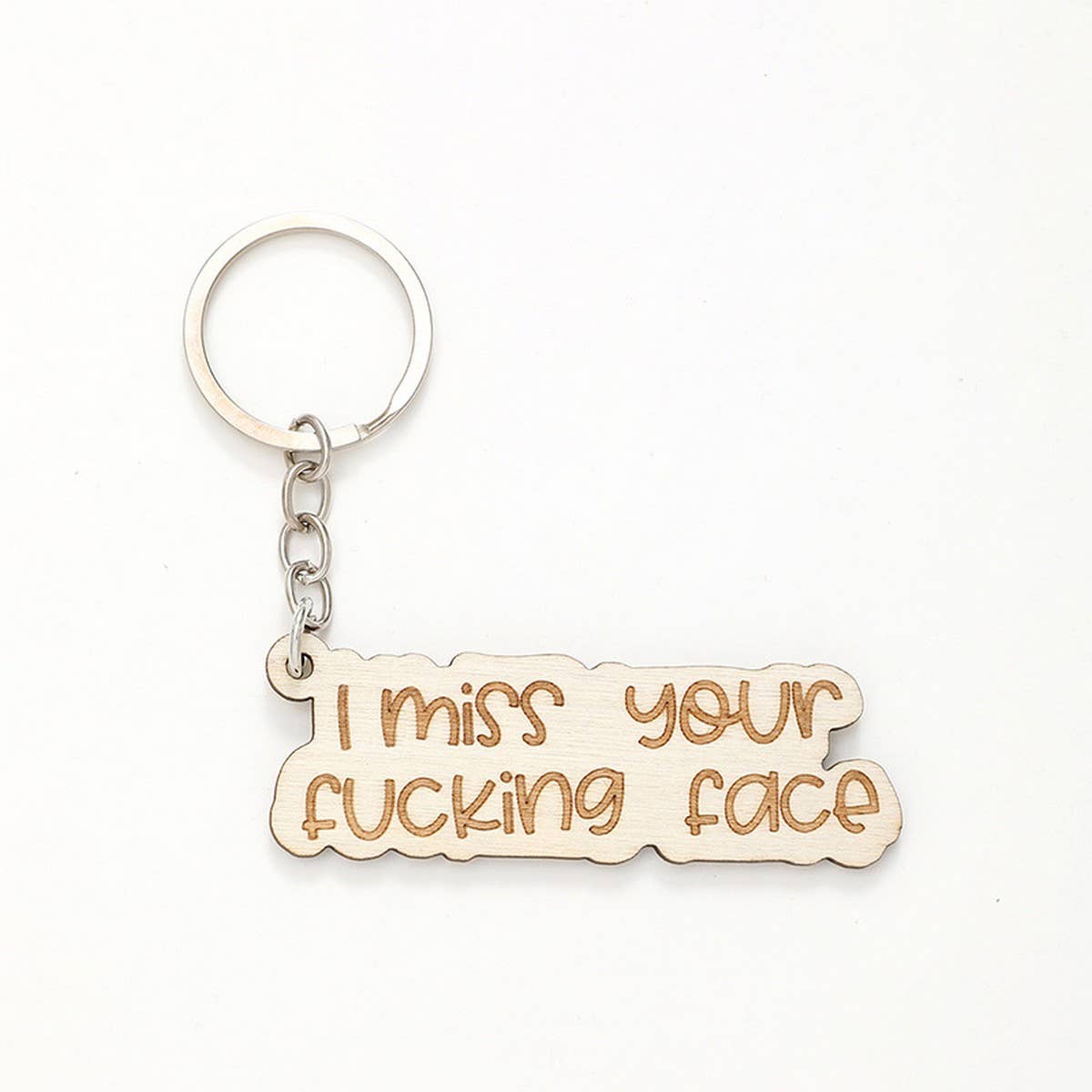 LASER ENGRAVED WOODEN KEYCHAIN