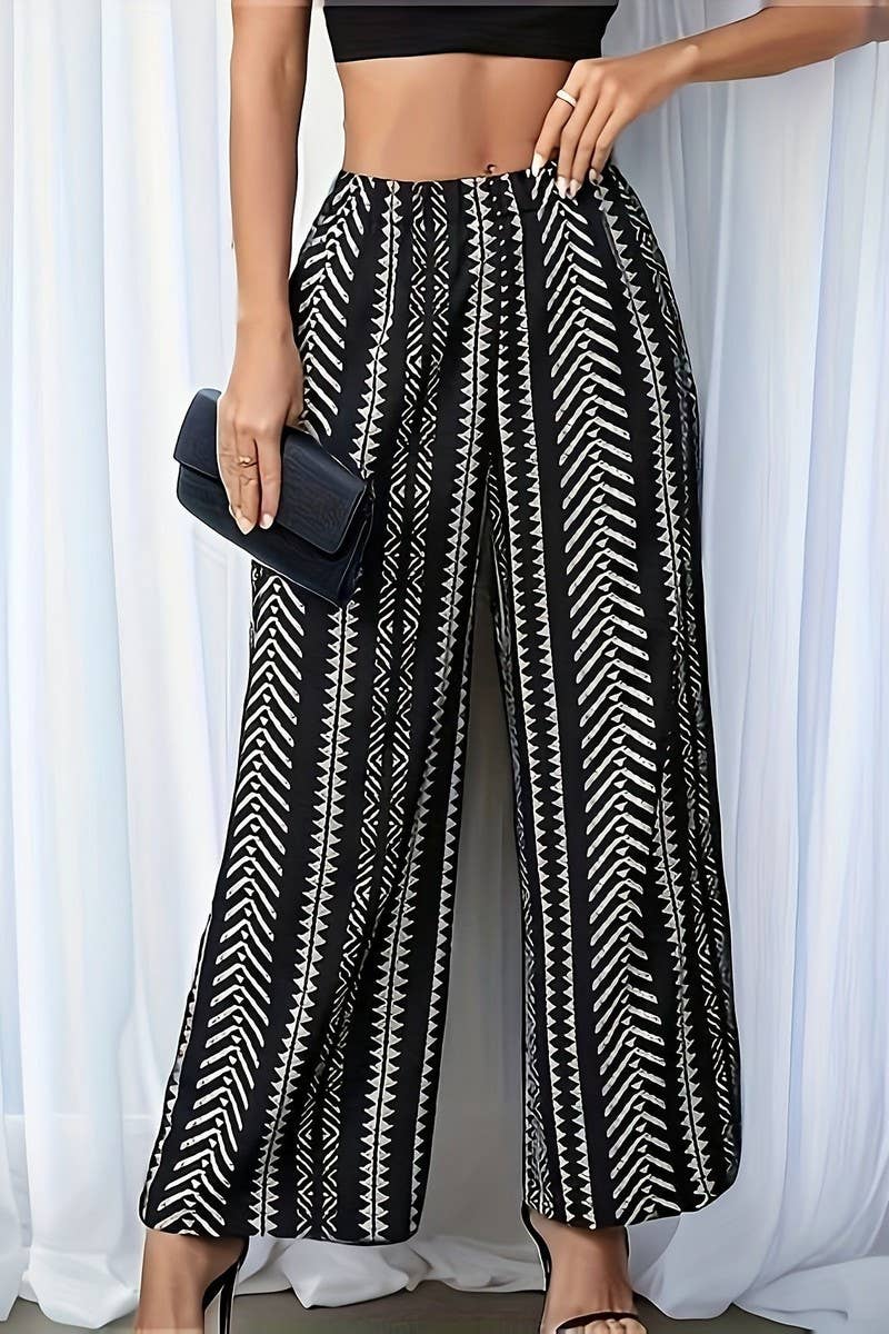 CWBLP1139_GEOMETRIC ELASTICATED STRAIGHT-LEG TROUSERS