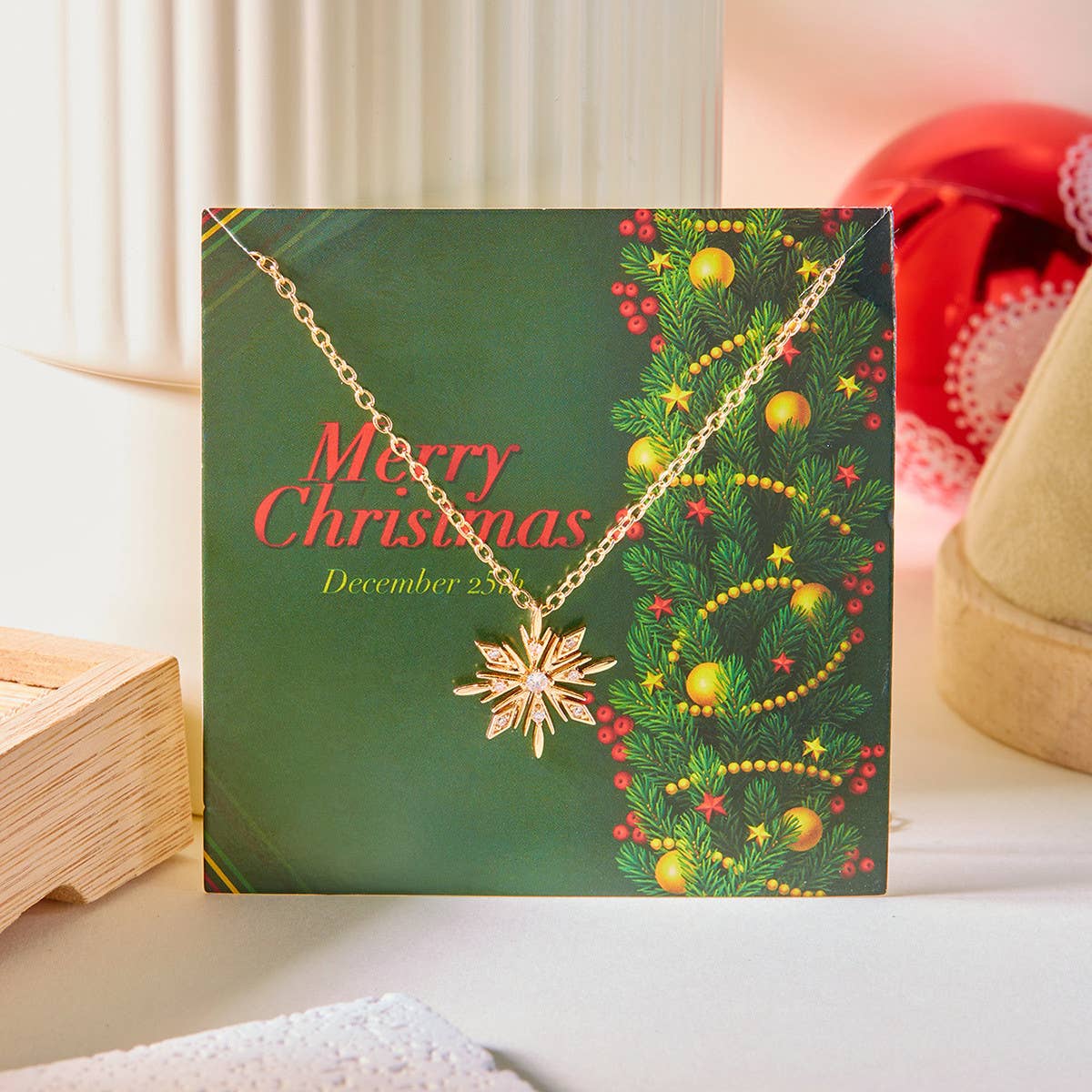 ALL-MATCH NEW CHRISTMAS SNOWFLAKE NECKLACE_CWAJE2394