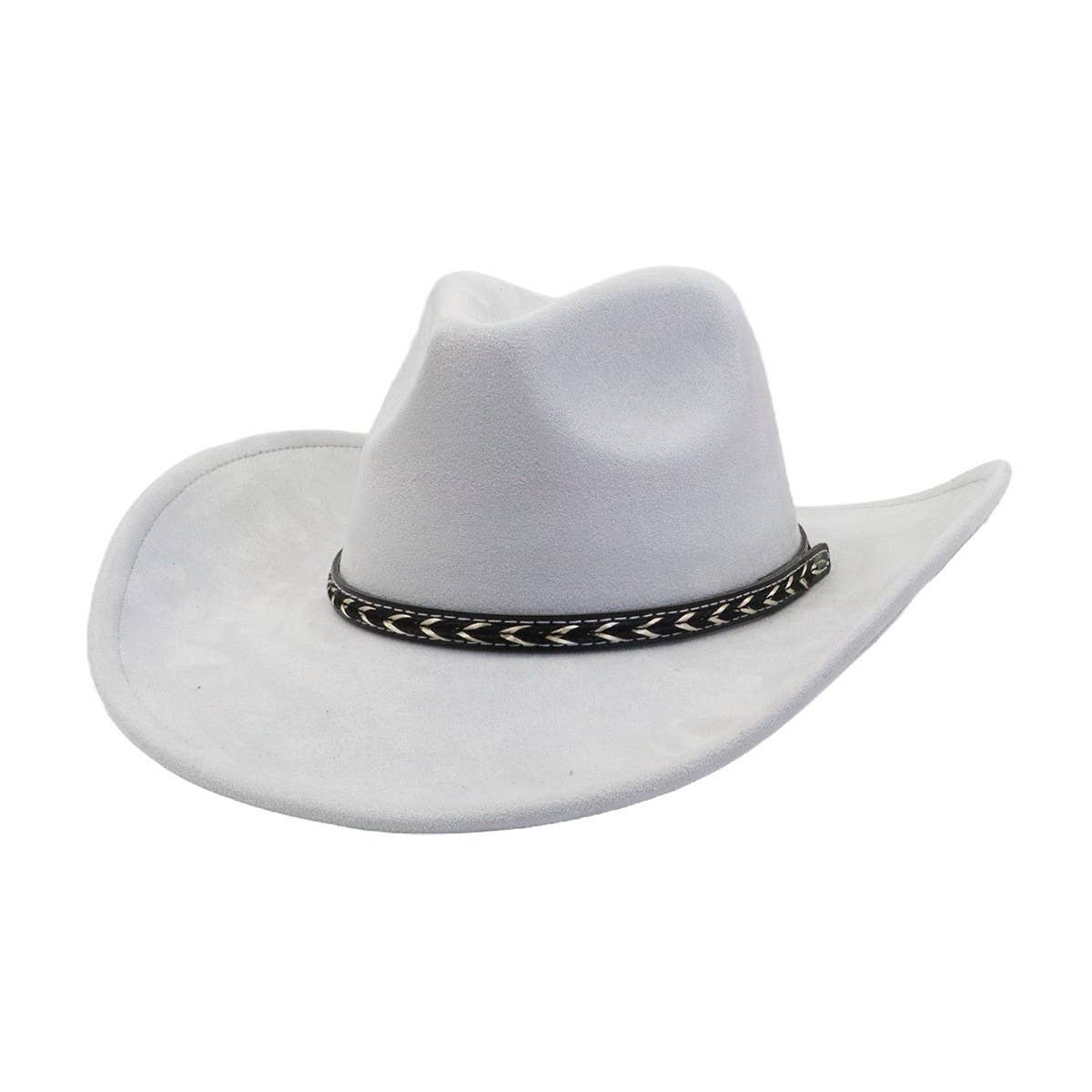 Unisex Western Suede Cowboy FedoraHat Ethnic Style_CWAH04398