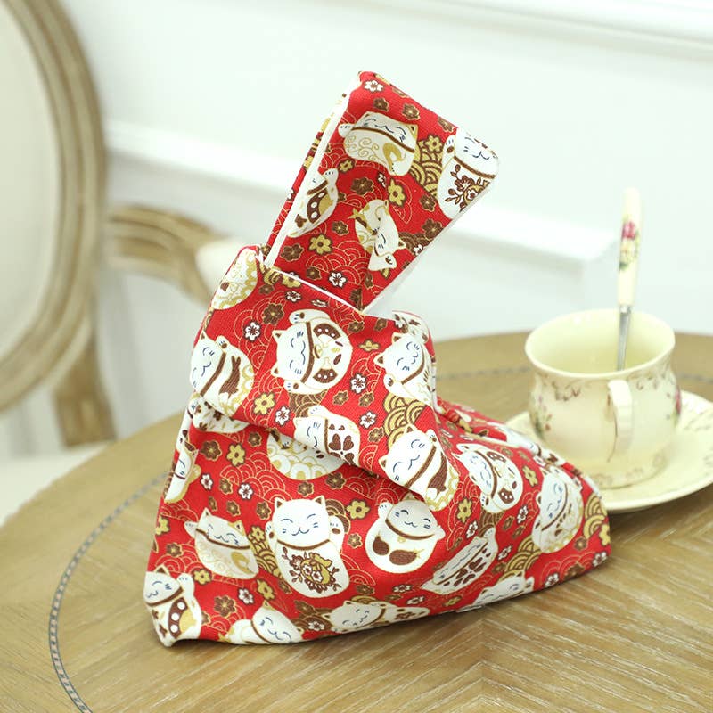 Cute cartoon tie canvas handbag