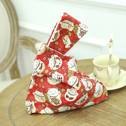 Cute cartoon tie canvas handbag