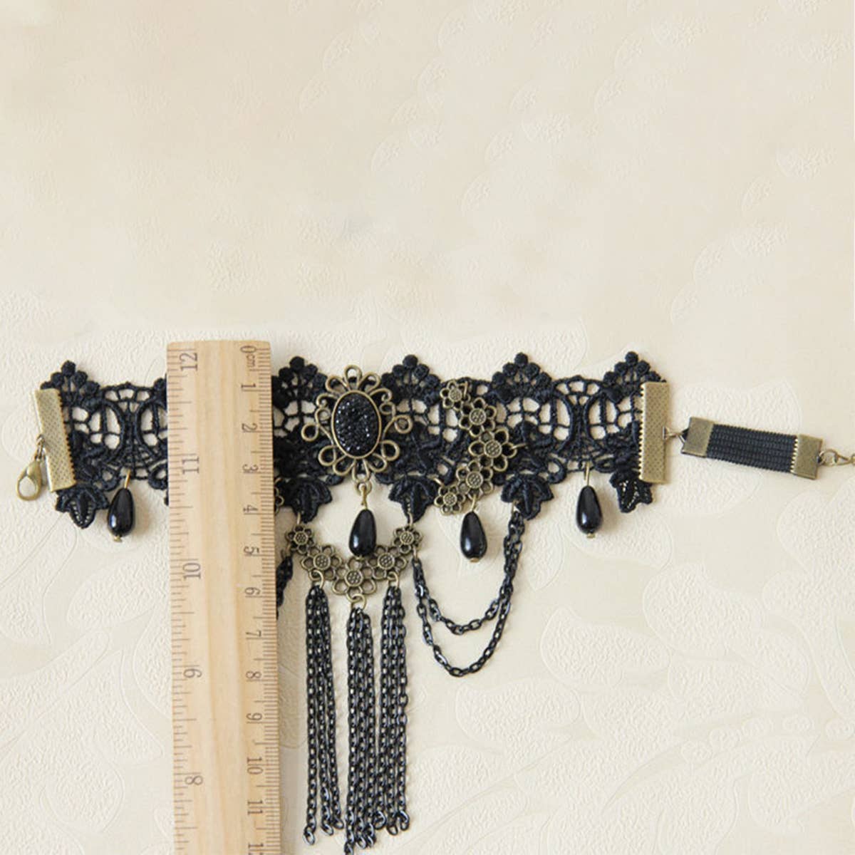 HALLOWEEN GOTHIC VAMPIRE FRINGED LACE BRACELET