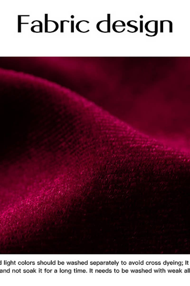 CWDSD5653_ROUND NECK BODYCON VELVET LONG SLEEVE DRESS