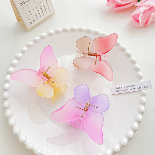 SIMPLE GRADIENT COLOR BUTTERFLY CLIP HAIRPIN_CWAHA1008
