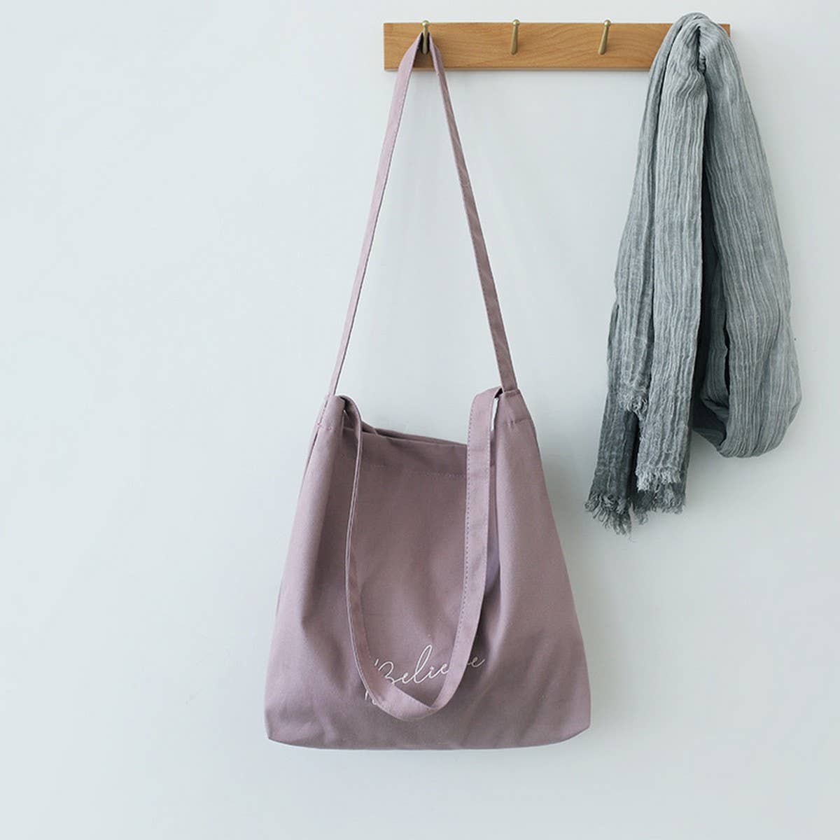 Embroidered Canvas Tote Bag for Women, Large Size_CWAB5625