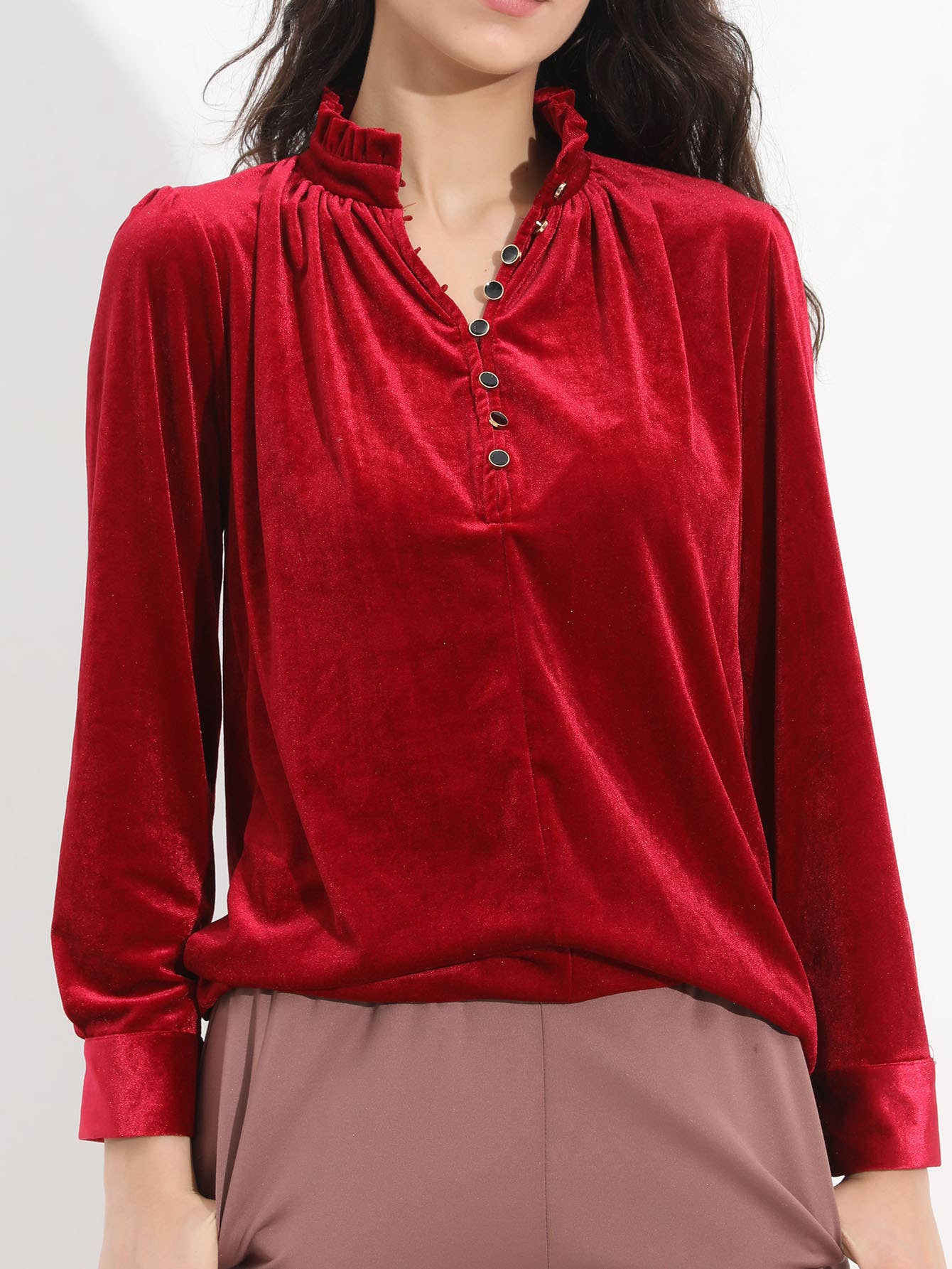 SEXY V-NECK LONG SLEEVE SHIRT IN CANARY