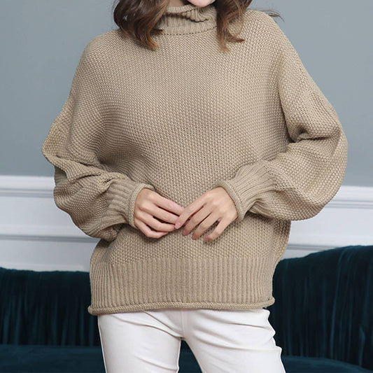 STYLISH CASUAL TURTLENECK SWEATER IN SOLID COLOR