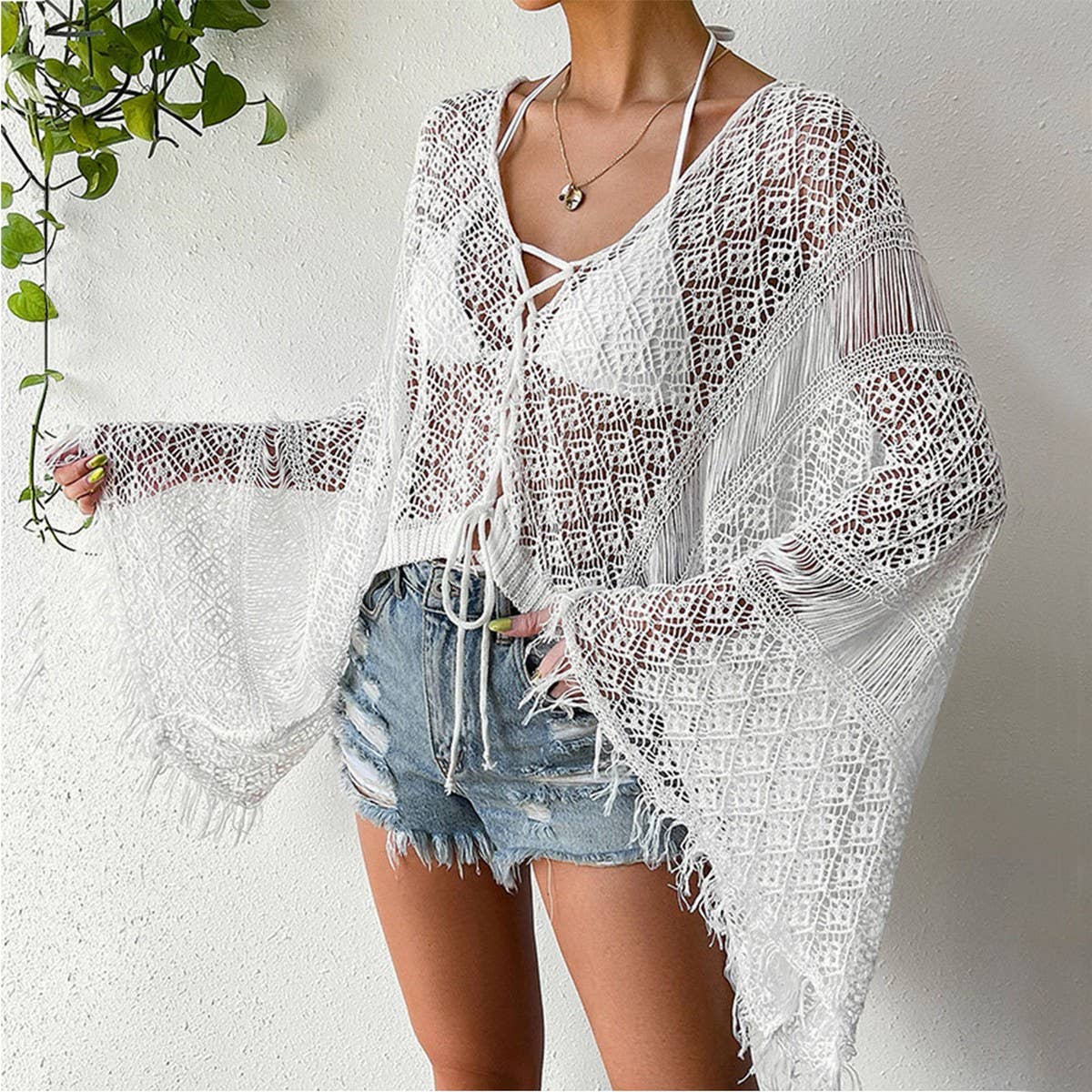 VERSATILE SEXY FRINGE BEACH SWIMSUIT COVER-UP
