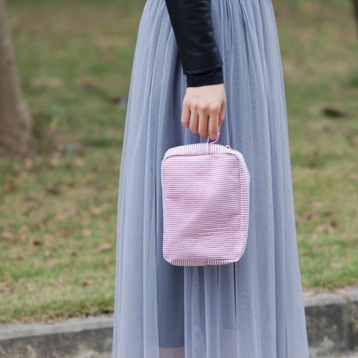 STRIPED WASH BAG TRAVEL WATERPROOF STORAGE BAG_CWAB1395