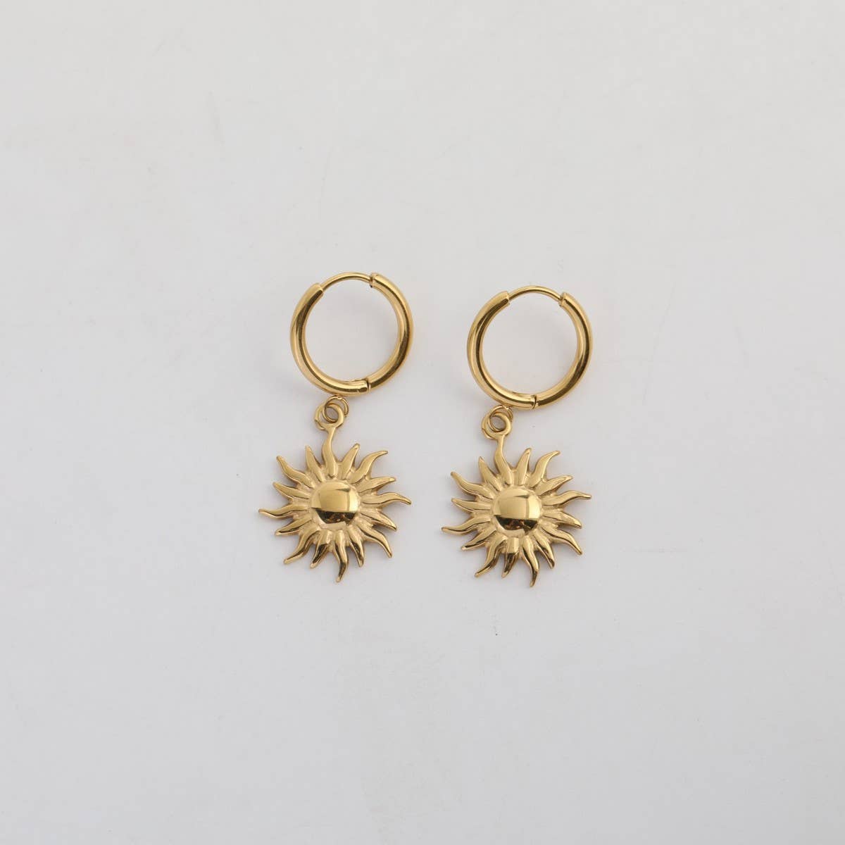 Creative stainless steel mirror pendant earrings