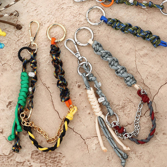 Leather Woven Keychain Handcrafted Bag Charm_CUAB00439