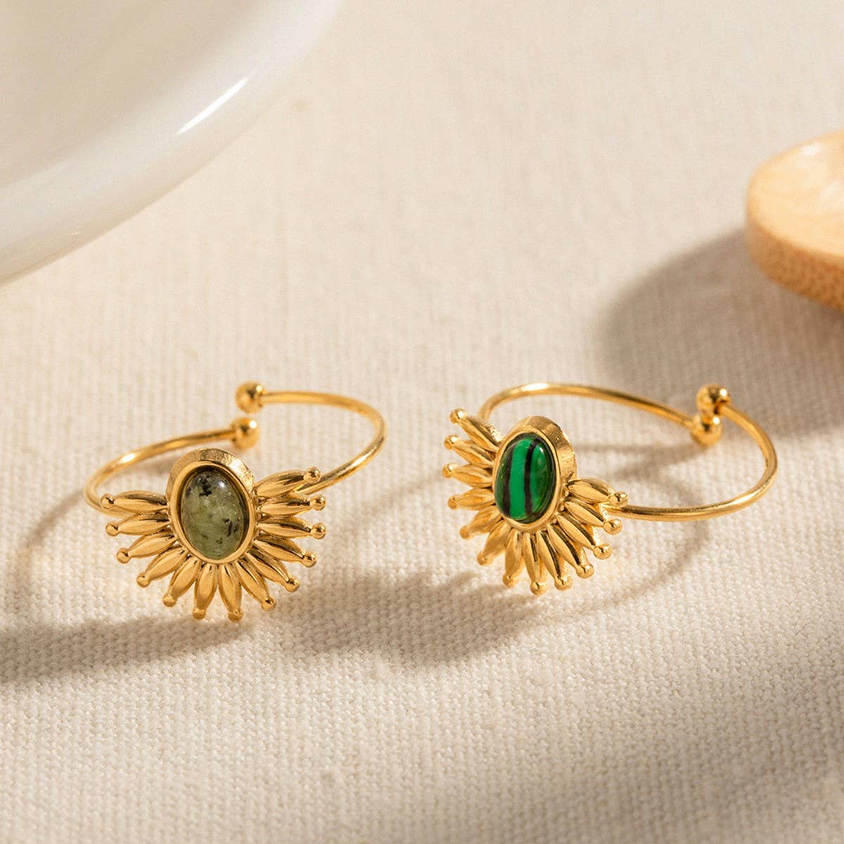 NATURAL STONE RINGS HIGH-END NON-FADING DESIGN