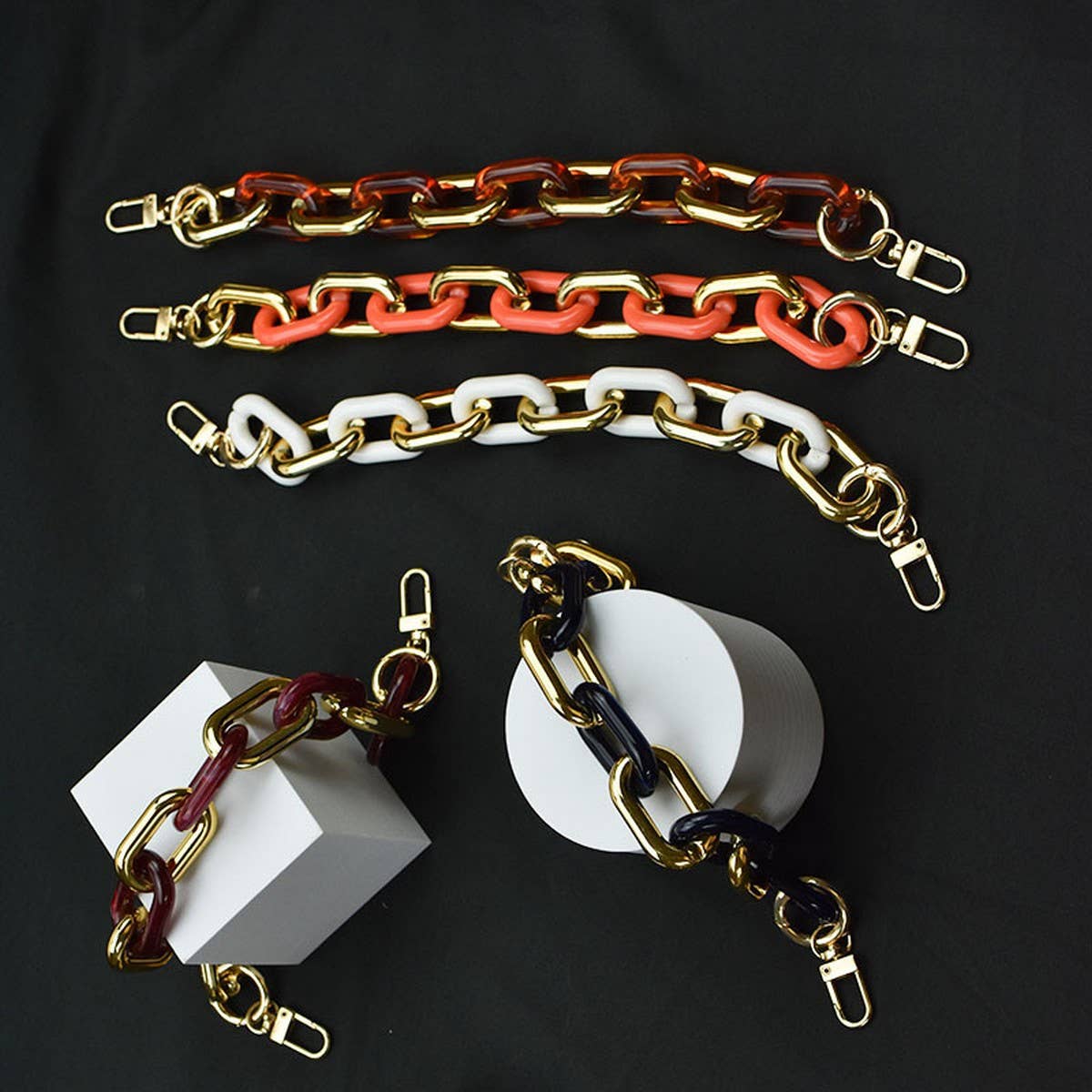 11.81"Acrylic Chain Handle, Multi-color Bag Strap_CWMM5090