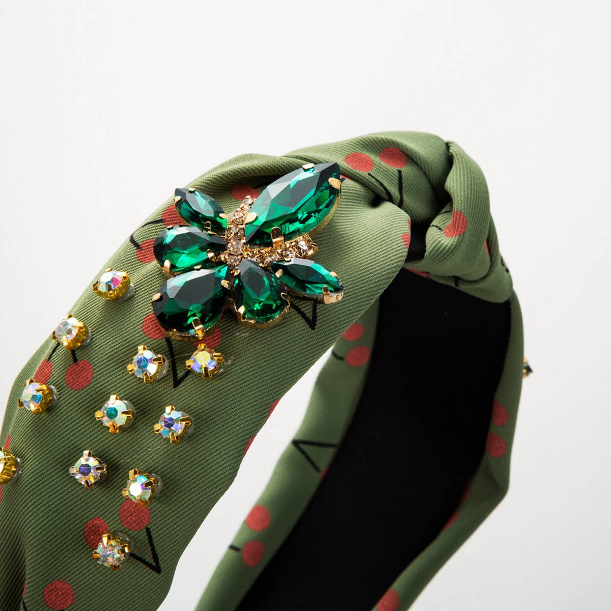 CHERRY PRINT MIDDLE KNOT HEADBAND_CWAHA2128