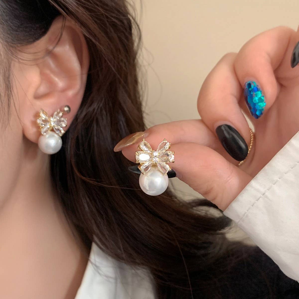 SIMPLE HIGH-GRADE BOW ZIRCON EARRINGS FOR WOMEN_CWAJE2998