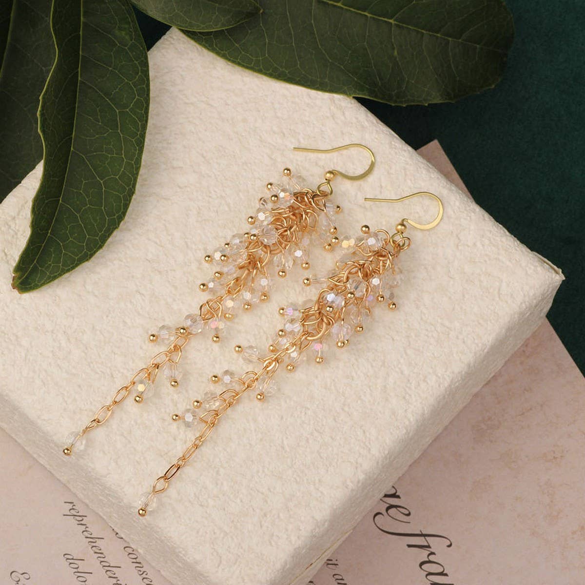 HIGH-GRADE NATURAL STONE WOVEN COLORFUL EARRINGS