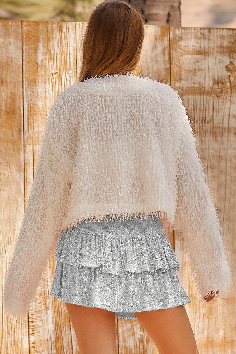 WOMEN'S SEQUIN CAKE SHORT SKIRT