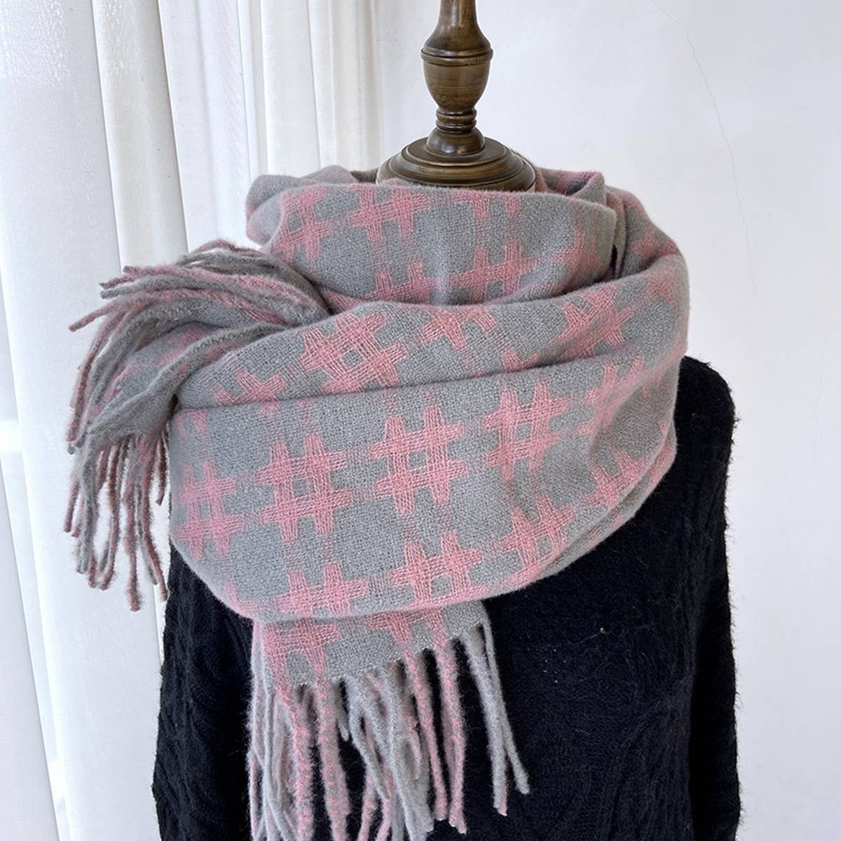 Retro Plaid Scarf ??Soft Warm Couple Winter Wrap_CWASC1471