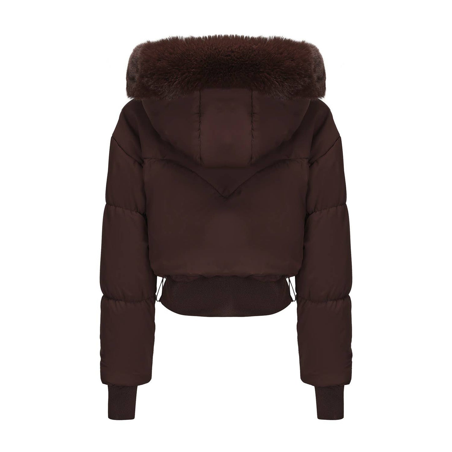 Thick cotton-padded jacket with a cinched waist