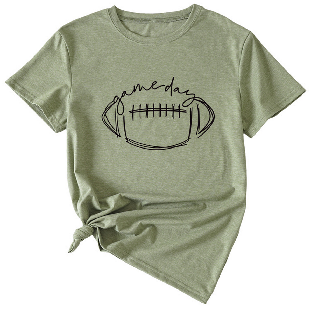 Women??¢s Casual Tee with Fun Football Print_CWDSD8368