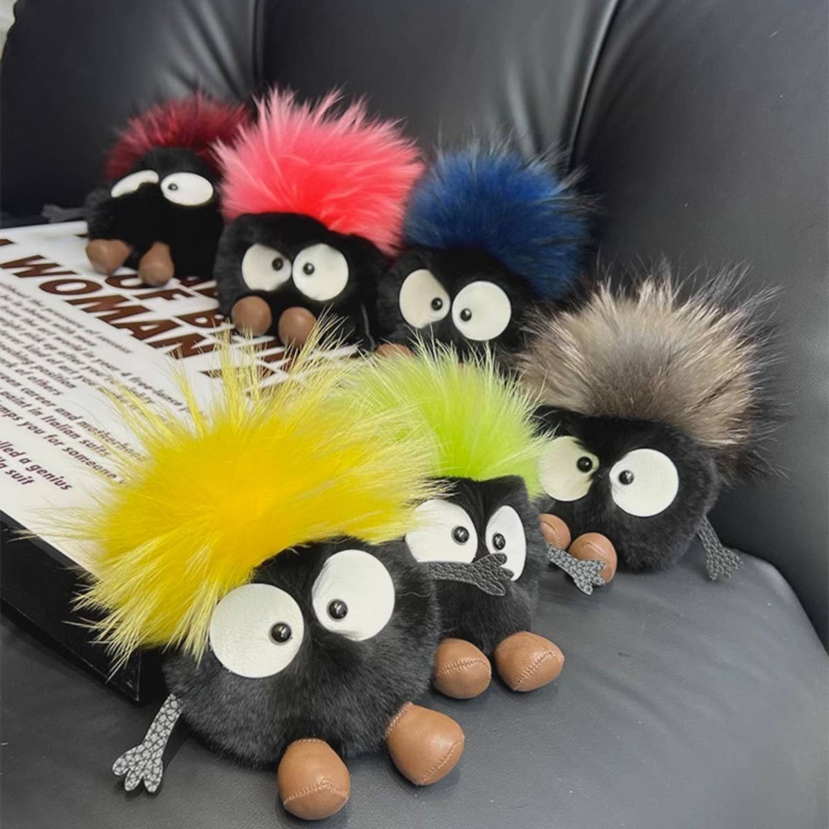 CUTE LITTLE COAL BRIQUETTES CAR KEYCHAIN PENDANT