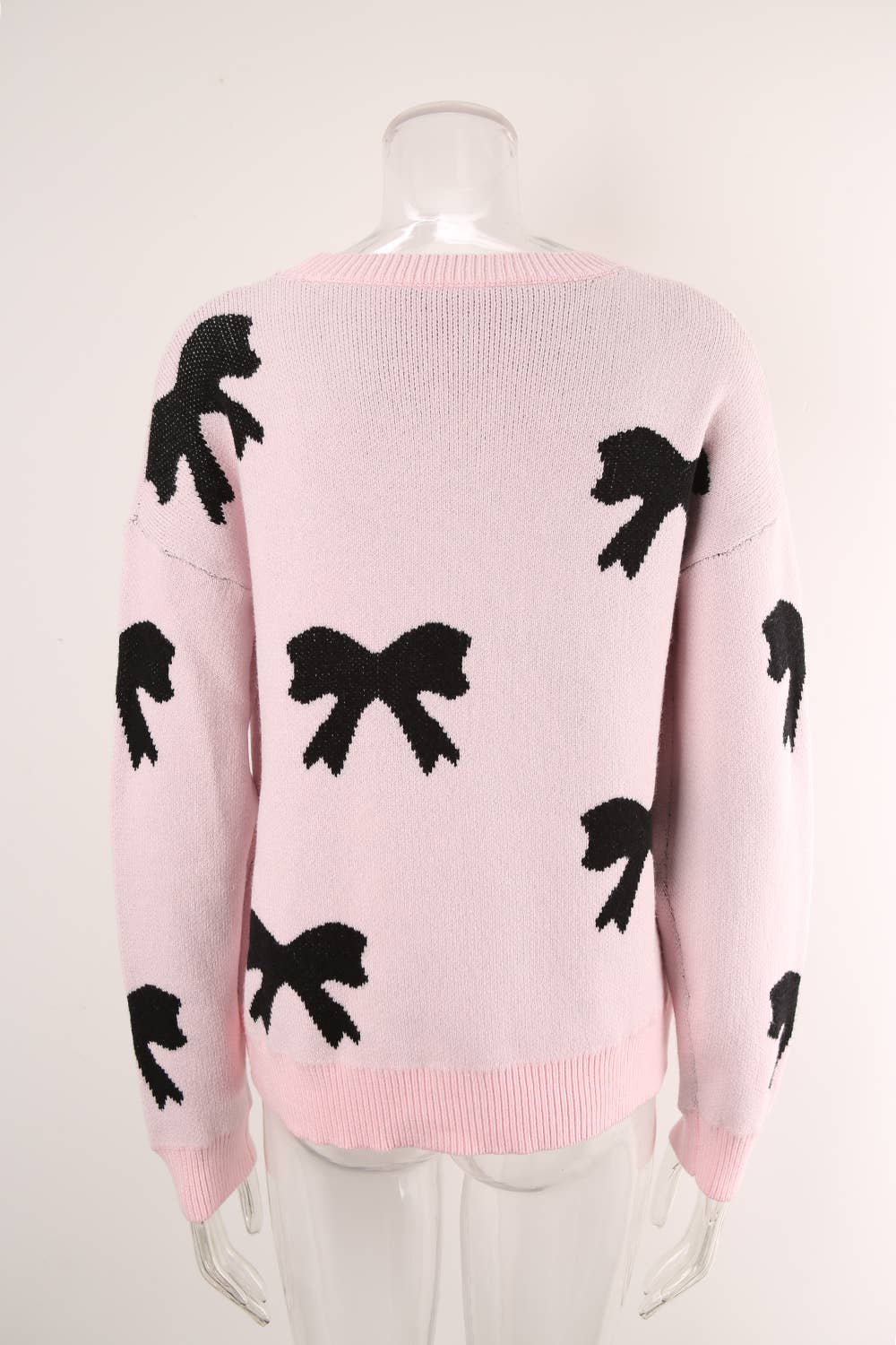 KNIT BOW PULLOVER LONG-SLEEVED SHIRT