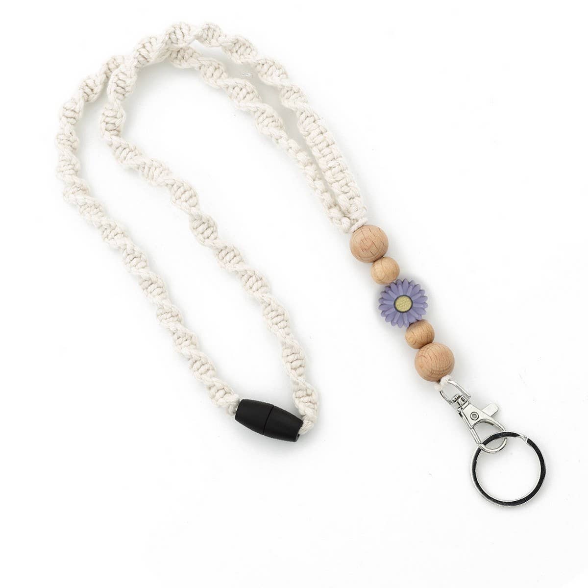 Soft Woven Crossbody Strap with Daisy Pendant_CWAB5070