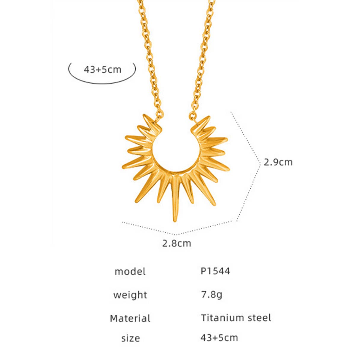 SUNFLOWER TITANIUM STEEL NECKLACE JEWELRY