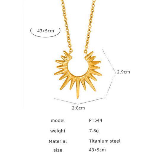 SUNFLOWER TITANIUM STEEL NECKLACE JEWELRY