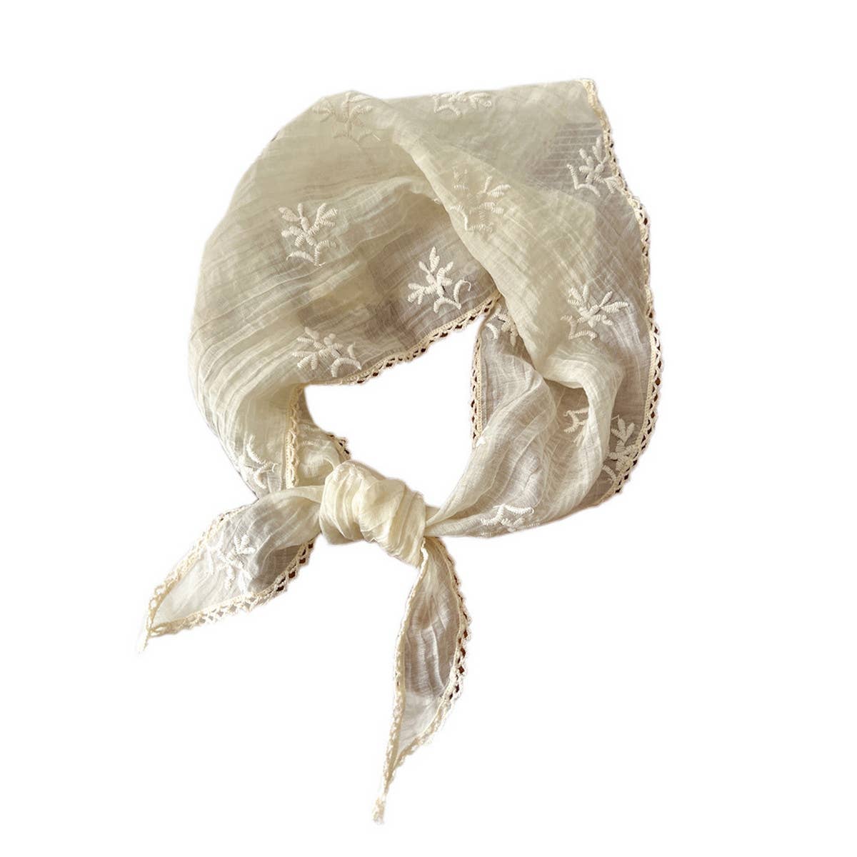 CWASC2388_COTTON AND LINEN LACE TRIANGULAR SCARF FOR WOMEN