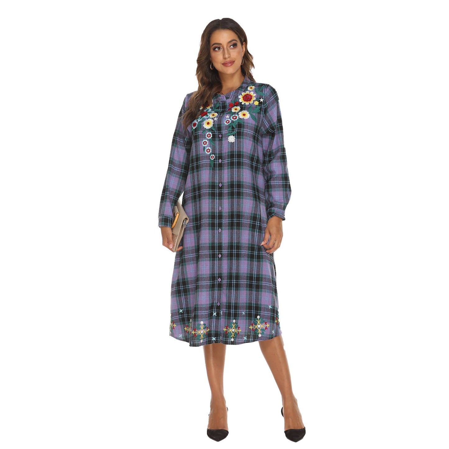 Plaid skirt in large size