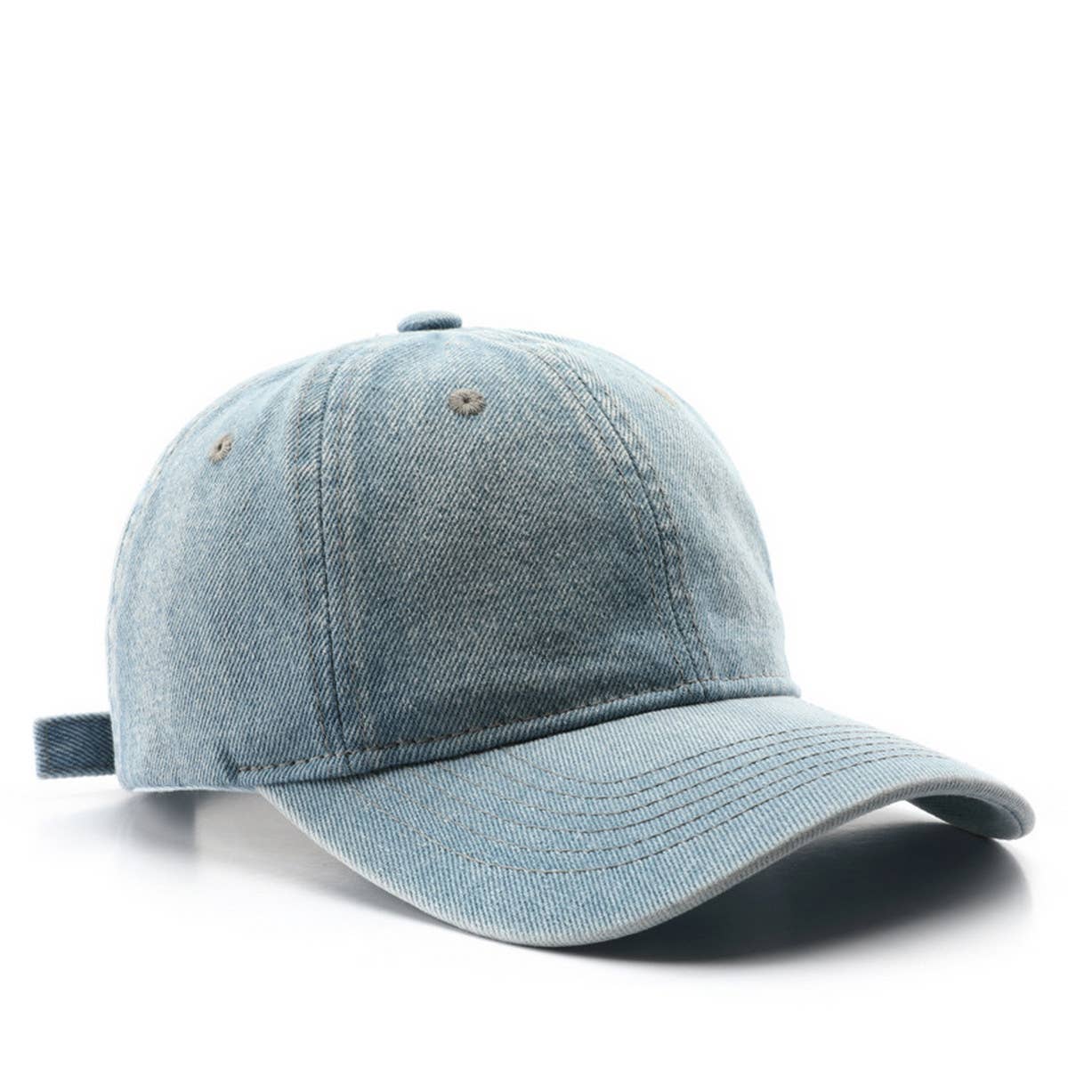 CWAH3207_PERSONALIZED WASHED DENIM PLAIN BASEBALL CAP