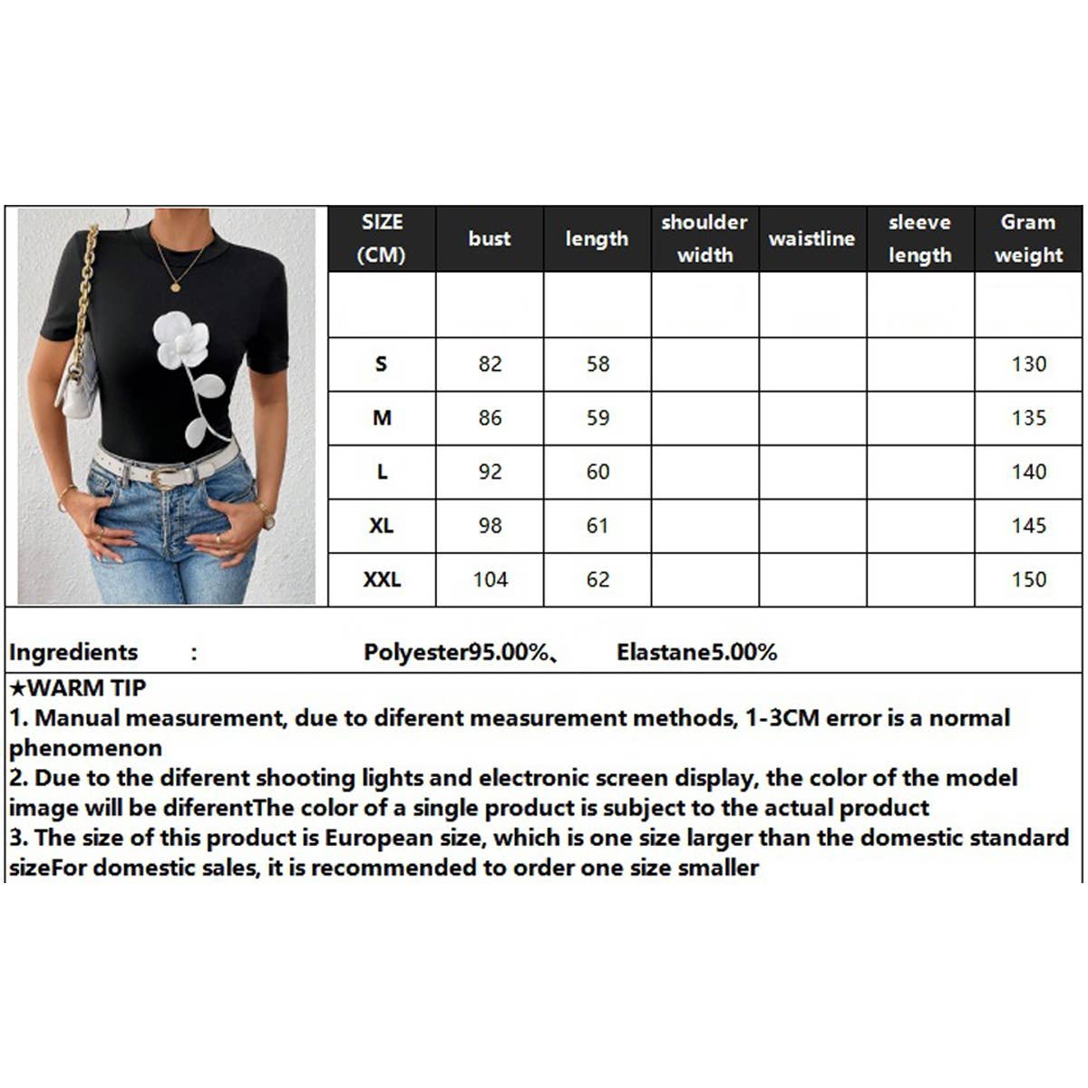 A color-blocking 3D floral embroidery slim shirt